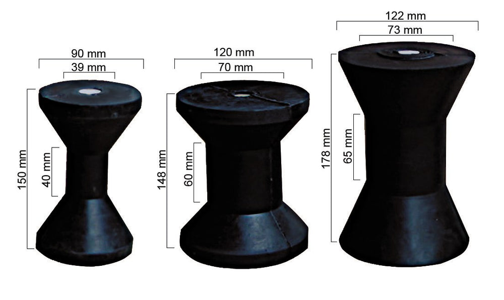Black Rubber Deep V Roller