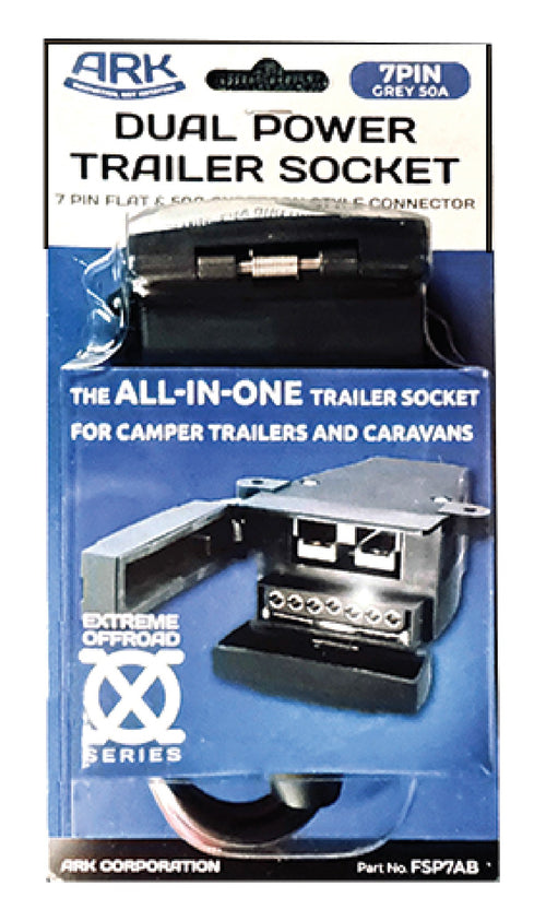 7 Pin Flat & 50A Anderson Style Dual Power Connector — Viking Rollers